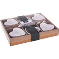 Set servire aperitive 12 piese Heart, 4x9 cm, portelan, alb