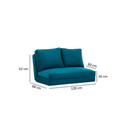 Canapea extensibilă cu 2 locuri, Futon, 859FTN1272, Metal , Verde petrol