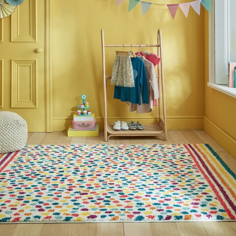 Covor Rainbow Spot Shaggy Multi, Flair Rugs, 100x150 cm, polipropilena, multicolor