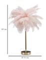 Lampa de masa Palm Pink, Mauro Ferretti, Ø40 x 55 cm, 2 x E14, 40W, fier, roz/auriu