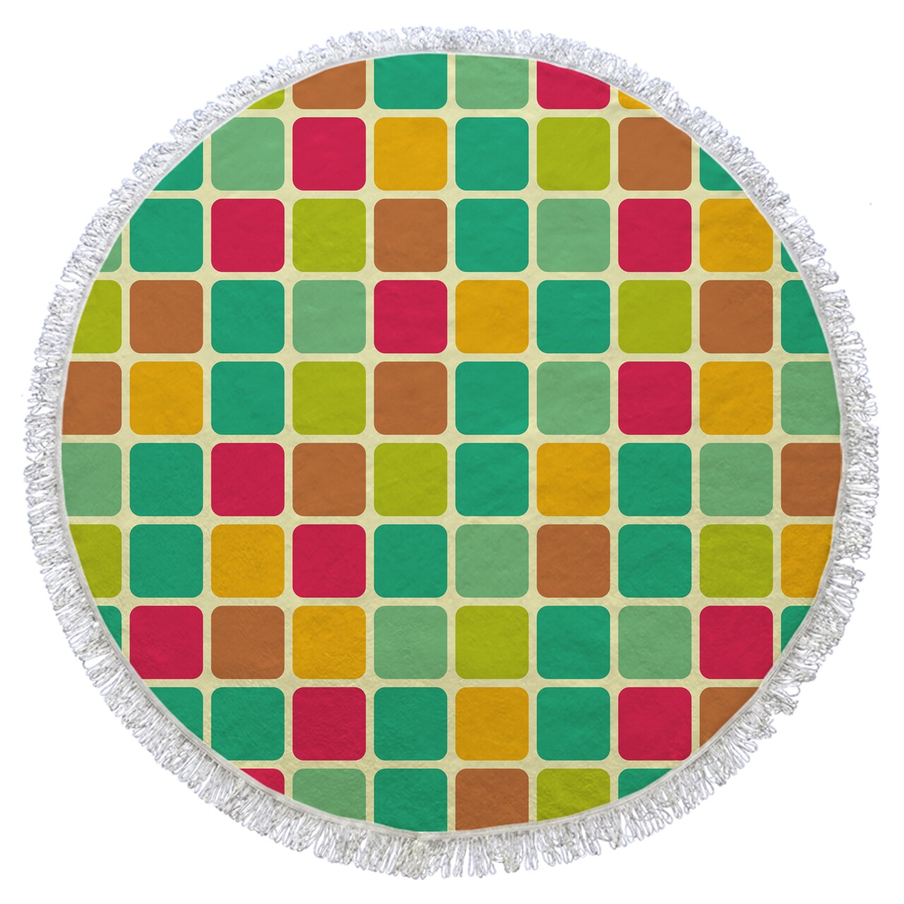 Prosop de plaja Multicolor Squares, Oyo Concept, Ø150 cm, policoton, multicolor