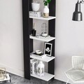 Corp biblioteca, Minima, Reeta, 45x160x25.6 cm, Alb/Negru