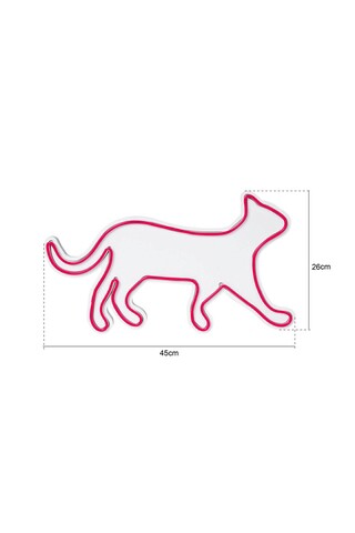 Decoratiune luminoasa LED, Kitty the Cat, Benzi flexibile de neon, DC 12 V, Albastru