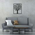 Decoratiune de perete, Tree, Metal, Dimensiune: 55 x 69 cm, Negru