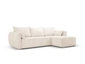 Coltar extensibil dreapta 4 locuri, Kaelle, Micadoni Home, BL, 252x165x87 cm, poliester chenille, bej deschis