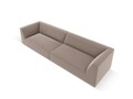 Canapea 4 locuri, Ruby, Micadoni Home, BL, 302x93x69 cm, piele ecologica, maro deschis