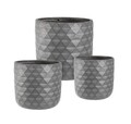 Set ghivece pentru exterior 3 piese Pyramid, Bizzotto, Ø44 x 44 cm, fibra de sticla, gri antracit