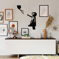 Decoratiune de perete, Banksy, Metal, Dimensiune: 105 x 85 cm, Negru