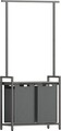 Cos de rufe cu 2 compartimente, raft suspendat si bara umerase, Vasagle, 2 x 46 L, 73x33x177 cm, PAL/otel, gri