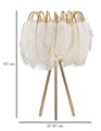 Lampa de masa Feather, Mauro Ferretti, Ø40 x 60 cm, 1 x E27, 40W, fier/plastic, auriu/alb