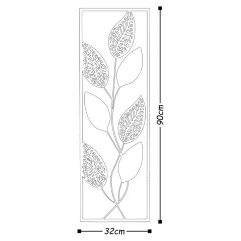 Decoratiune de perete, Metal Art Leaf, Metal, 90 x 32 x 5 cm, Multicolor