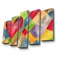 Set 5 tablouri decorative, 5PATK-207, Canvas, 19 x 70 cm, Multicolor