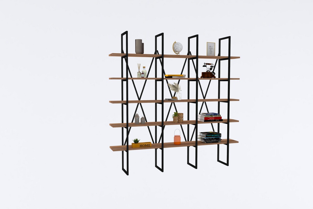 Biblioteca Beylerbeyi, Puqa Design, 160x26x160 cm, natural/negru - 1 | YEO