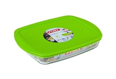 Vas rectangular cu capac, Pyrex, Cook-Store, 4.5 L, sticla termorezistenta/plastic