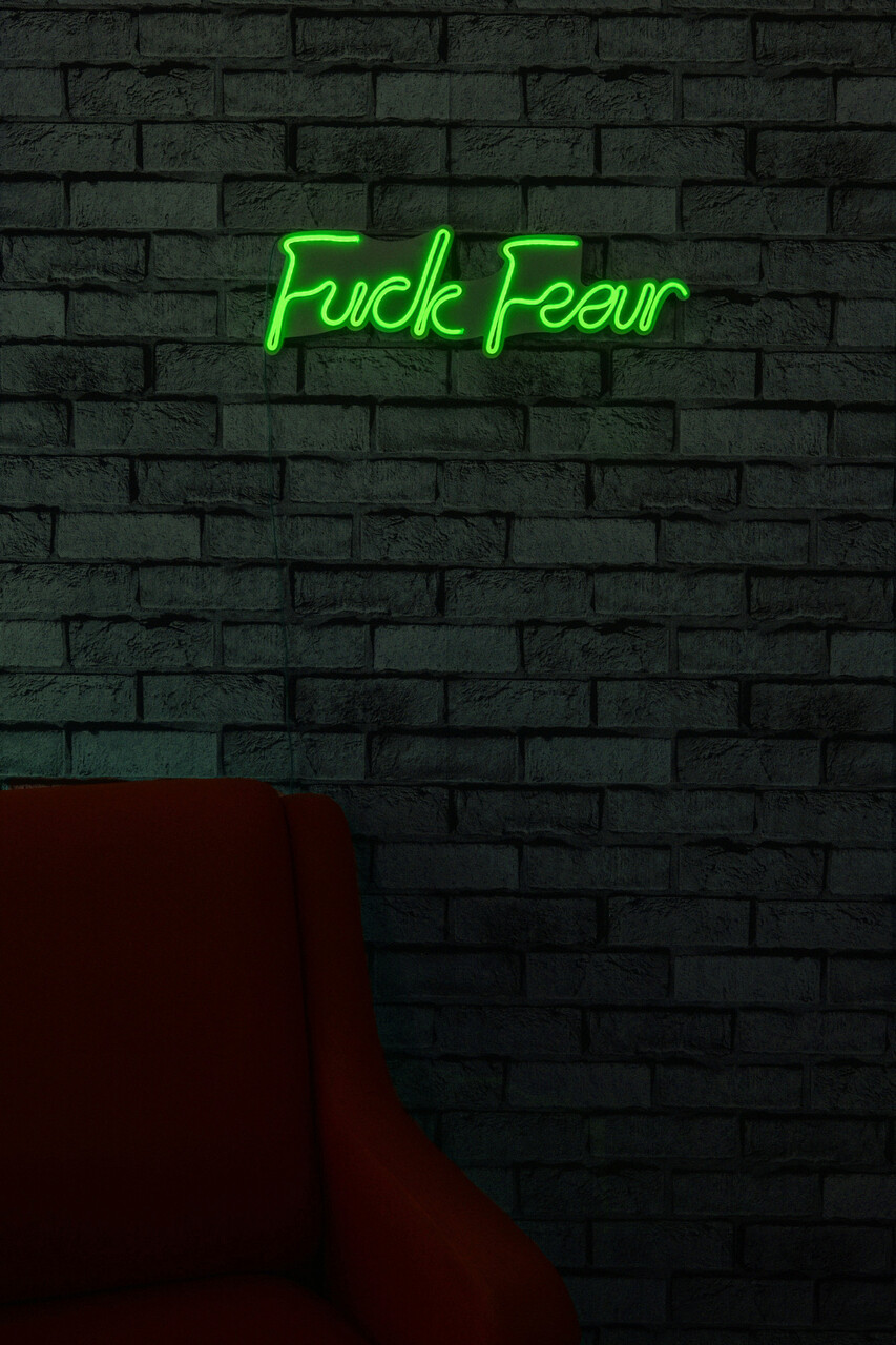 Decoratiune luminoasa LED, Fuck Fear, Benzi flexibile de neon, DC 12 V, Verde - 1 | YEO