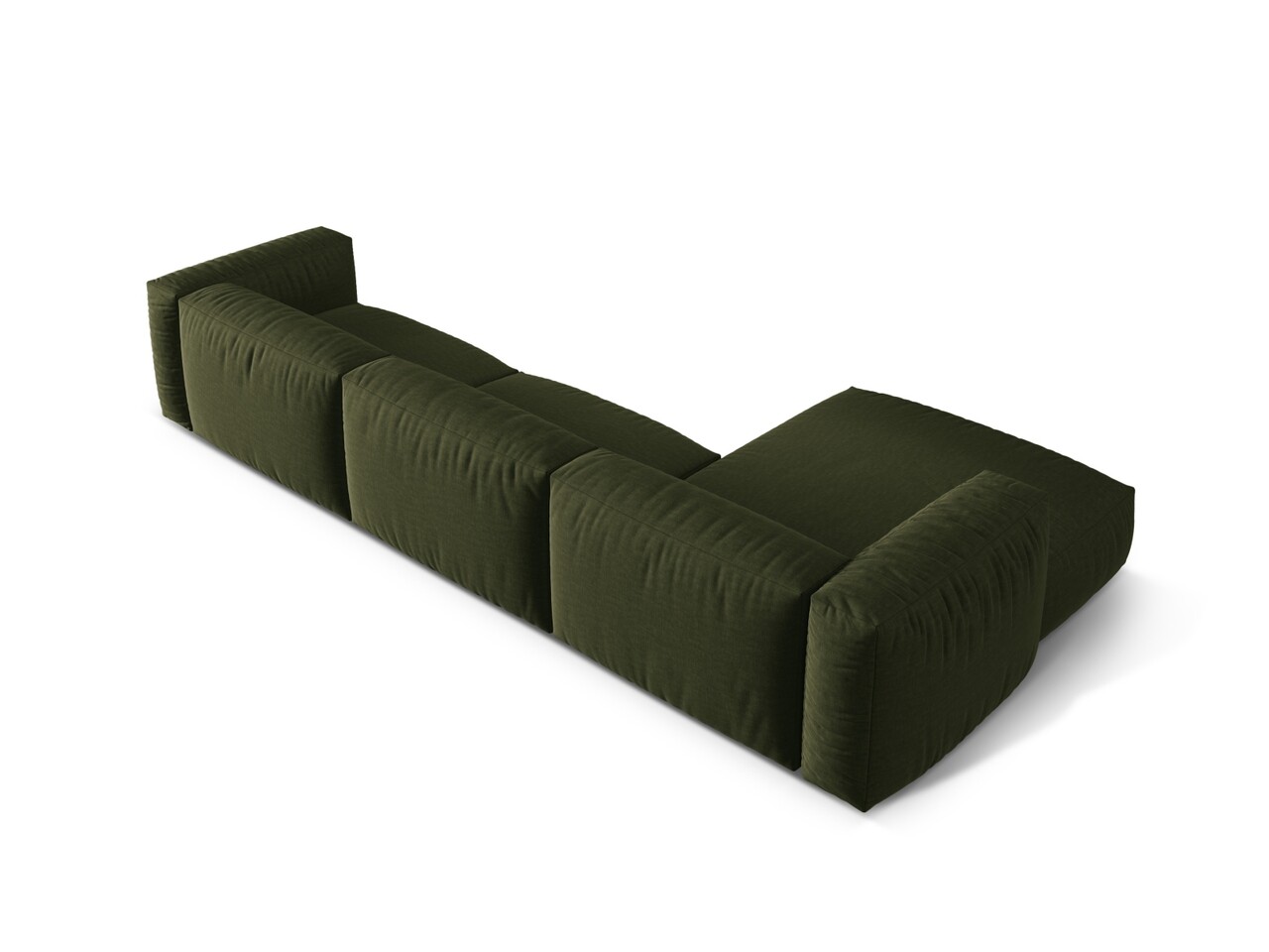 Coltar modular stanga 3 locuri, Martina-169, Micadoni Home, 332x176x75 cm, tesatura structurata catifelata, verde - 1 | YEO