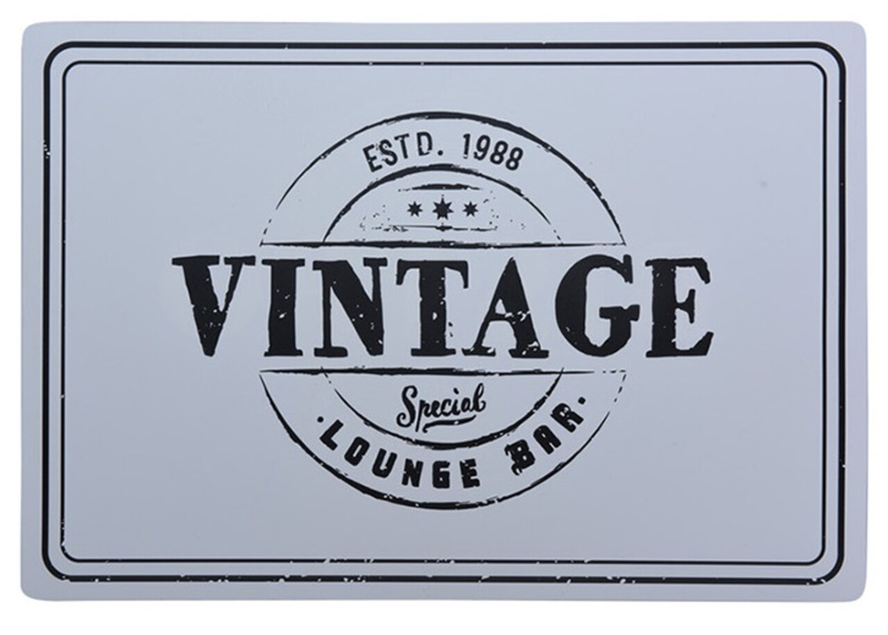 Suport pentru farfurie Vintage, 42x29 cm, polipropilena, alb/negru
