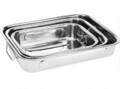 Set 3 tavi de copt din inox Roasting, Excellent Houseware, 36x27x6 cm, argintiu