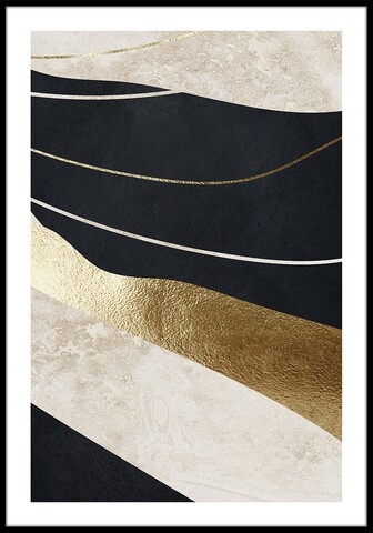 Poza Tablou, Styler, Black & Gold II, 50 x 70 cm, MDF, multicolor