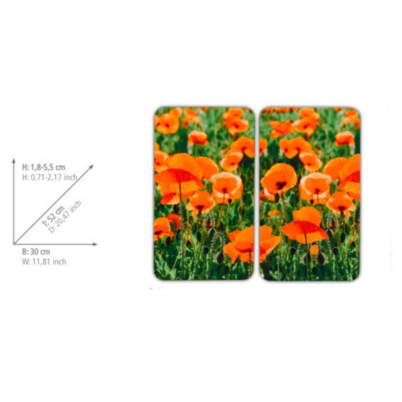 Set 2 protecții universale pentru aragaz, Wenko Poppy Field