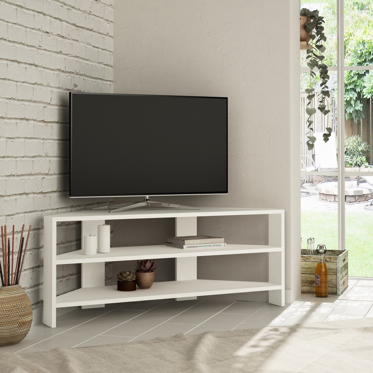 Comoda TV, Homitis, Thales Corner - White, 36x114x45 cm