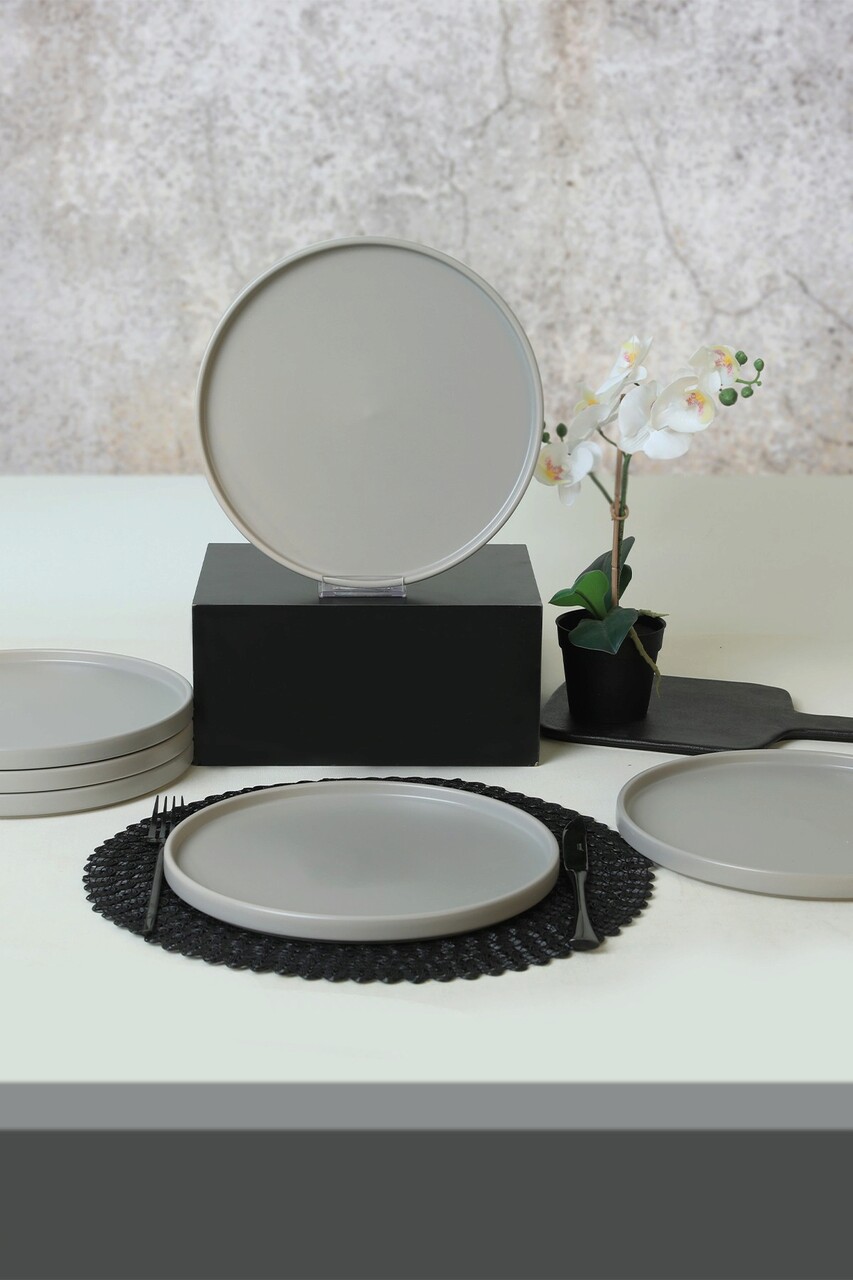 Set platouri pentru servire, Keramika, 275KRM2111, 100% CERAMICA / , Nu absoarbe apa, Gri Mat