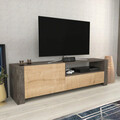 Comoda TV, Retricy, Piedmont, 160x36.8x46 cm, PAL, Wenge / Stejar