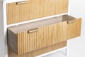 Comoda Charley, Bizzotto, 80 x 40 x 82 cm, MDF/paulownia/pin/otel, alb/natural