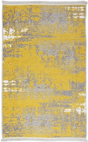 Covor Eko rezistent, NK 01 - Yellow, Grey, 100% poliester, 75 x 300 cm