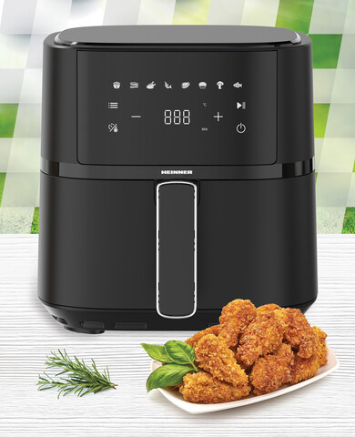 Friteuza BlackMatte, Heinner, 4 L, 1500W, plastic, negru