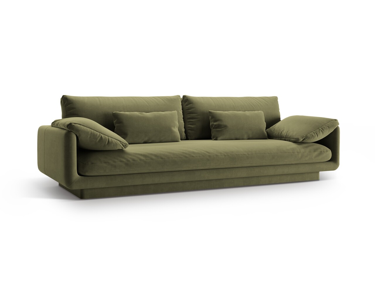 Canapea 4 locuri, Torino-184, Micadoni Home, 250x103x83 cm, catifea, verde deschis - 1 | YEO