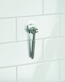 Suport cu ventuza pentru aparat de ras Gia, iDesign, 5x2.5x5 cm, inox