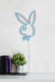 Decoratiune luminoasa LED, Playboy, Benzi flexibile de neon, DC 12 V, Albastru