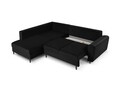 Coltar extensibil stanga 5 locuri, Moghan, Micadoni Home, BL, 243x194x88 cm, catifea, negru