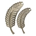 Set 2 platouri Leaf Antique, InArt, metal, auriu/negru