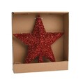 Varf decorativ pentru brad Star, 30x30 cm, polipropilena, rosu