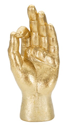 Statueta decorativa, Ok Hand, Mauro Ferretti, 10 x 7 x 22.5 cm, polirasina, auriu