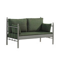 Canapea de gradina cu 2 locuri, Heaven, Lalas, 150x92x76 cm, Maro / Verde