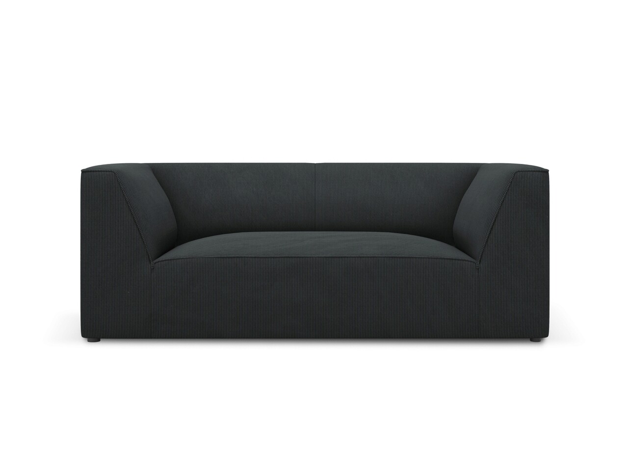 Canapea 2 locuri, Ruby, Micadoni Home, BL, 174x93x69 cm, velur, negru