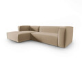 Coltar stanga 4 locuri, Mackay, Cosmopolitan Design, 282x166x73 cm, catifea, bej sand