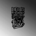 Decoratiune de perete, Lıfe Is A Journey Enjoy The Ride, Metal, Dimensiune: 42 x 70 cm, Negru