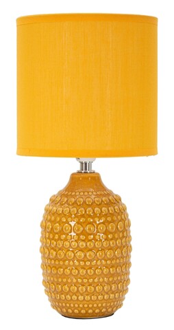 Lampa de masa Points, Mauro Ferretti, 1 x E14, 40W, 15x30.5 cm, ceramica/fier/textil, galben mustar