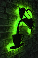 Decoratiune luminoasa LED, Coffee, MDF, 60 LED-uri, Verde