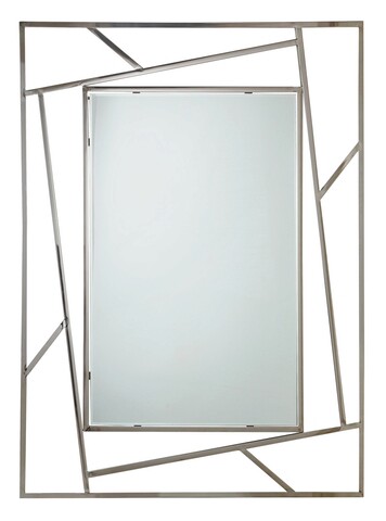 Oglinda decorativa Rayan Rectangular, Bizzotto, 90 x 120 cm, inox