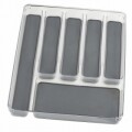 Suport organizare tacamuri cu 6 compartimente Mist, Wenko, 32 x 40 cm, plastic/thermoplastic, gri