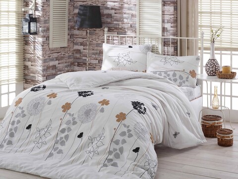 Lenjerie de pat dubla king size, Eponj Home, Atlantis 143EPJ58434, 3 piese, amestec bumbac, multicolor