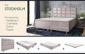 Pat matrimonial, Stockholm, Cubic E, 140x200 cm, saltea tip Pocket, topper memory, Taupe