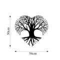 Decoratiune de perete, Love Tree, Metal, Dimensiune: 54 x 50 cm, Negru