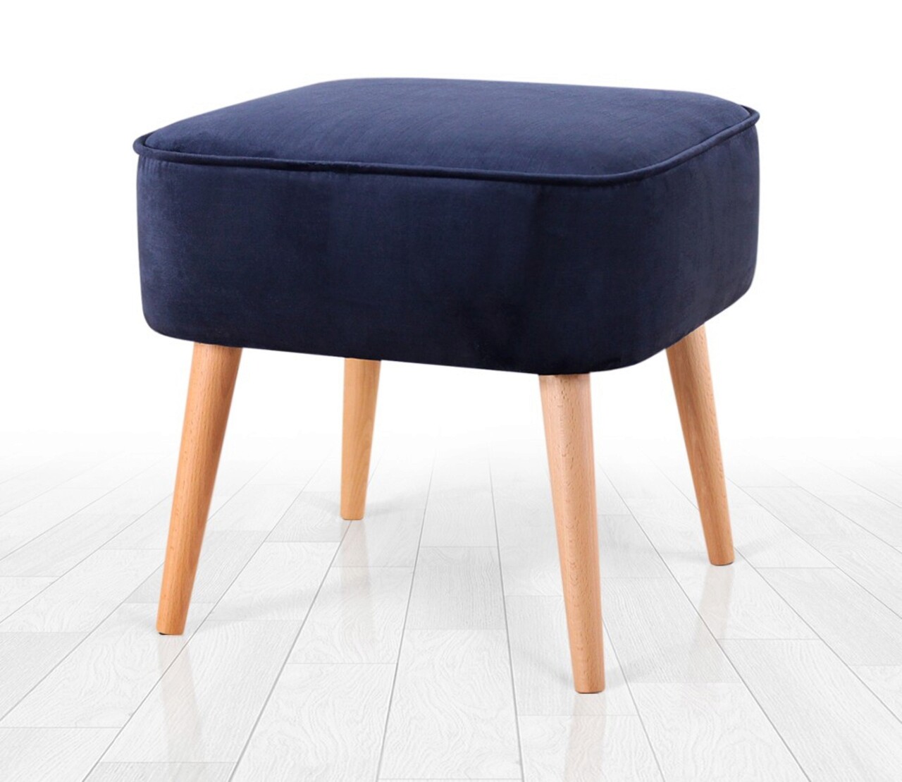 Taburet, Fluffe, 209FLF1347, Catifea, Albastru navy