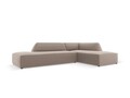 Coltar dreapta 4 locuri, Ruby, Micadoni Home, BL, fara cotiera, 273x180x69 cm, piele ecologica, maro deschis